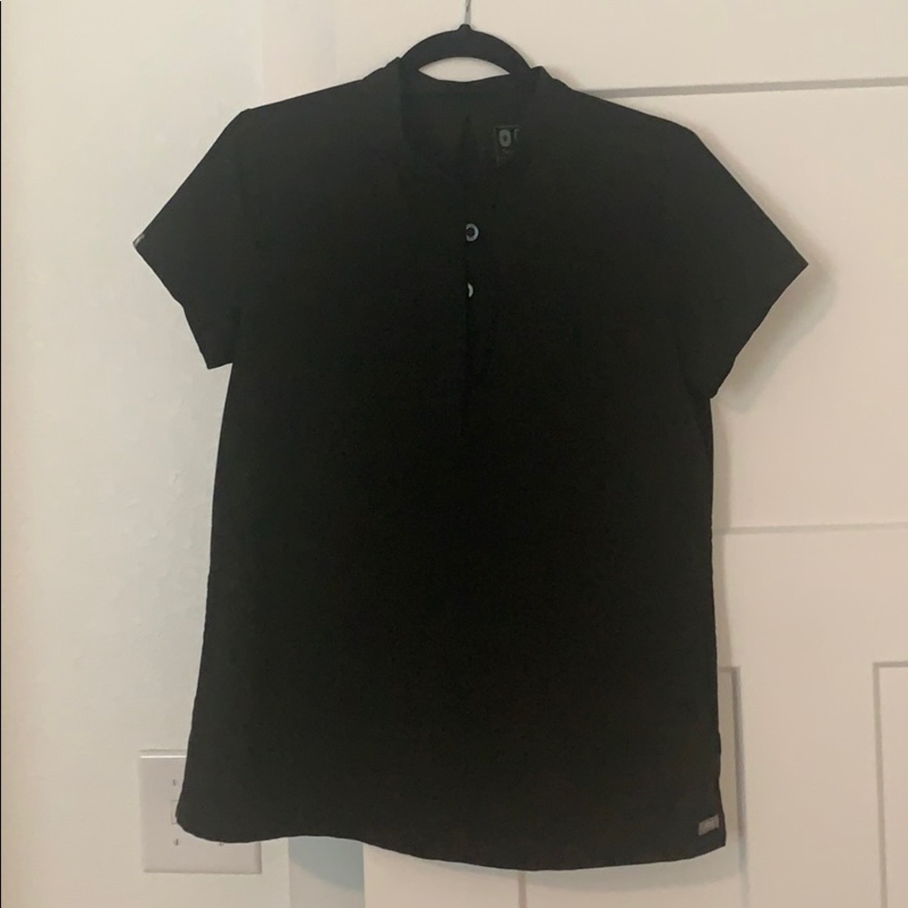 Figs scrubs black scrub top, size S